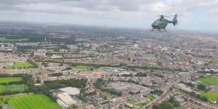 WATCH: Air Corps share dramatic footage from inside yesterday’s flypast over Dublin