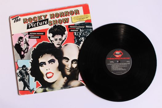 A Rocky Horror Picture Show vinyl and vinyl case