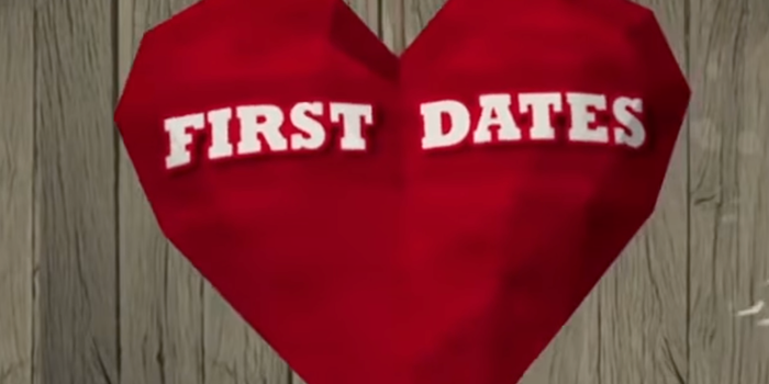 Red heart with "First Dates" written inside