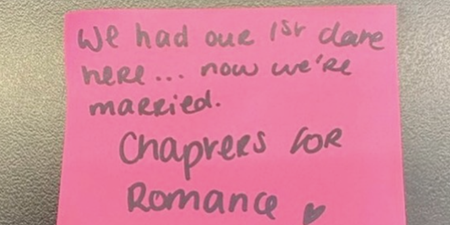 This post-it note left at Chapters Bookstore will get you all in your feels