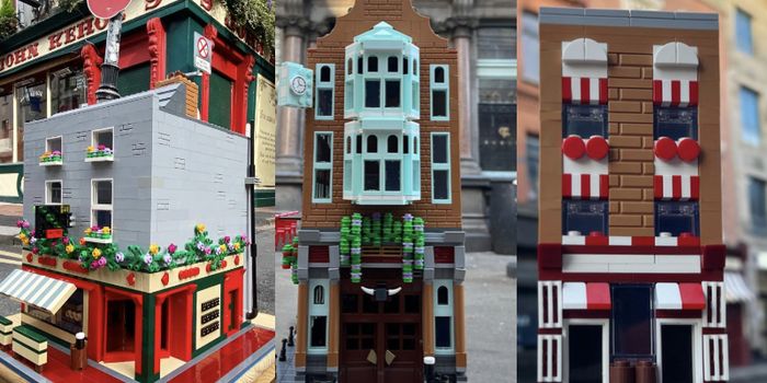 Lego versions of Kehoes, The Stags Head and the The Long Hall in Dublin