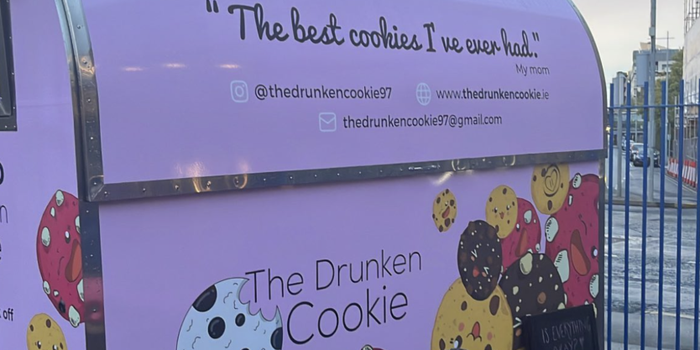 The Drunken Cookie selling cookies grand canal dock