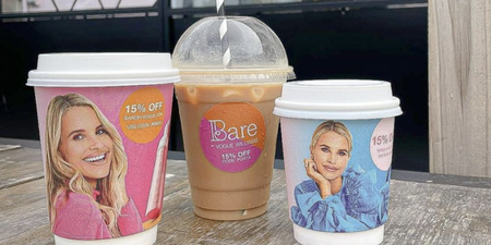 Bare by Póg – coffee with Vogue William’s face on it in her hometown of Howth
