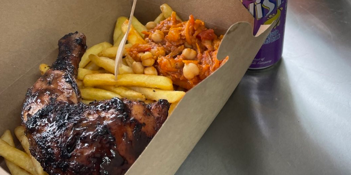 smoked chicken and chips from SA Braai food truck