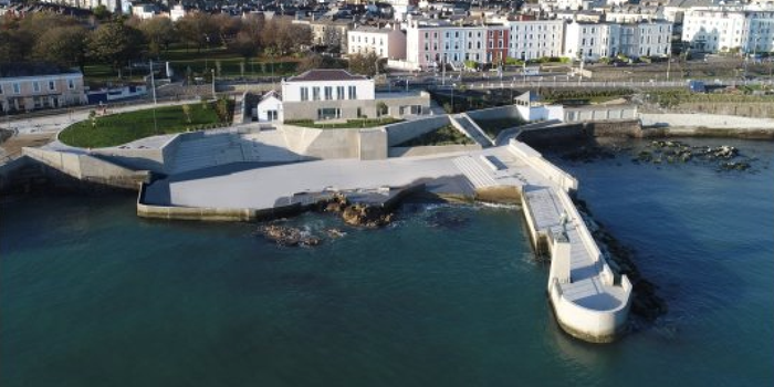 aerial shot of the new dun laoghaire baths